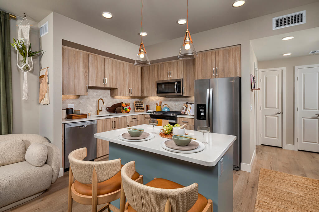 Two bedroom kitchen island